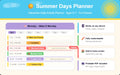 Summer Days Planner – Interactive Activity Planner for Kids Ages 5-7